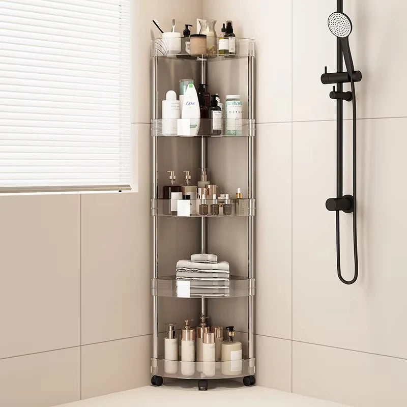 Shelf Trolley Bathroom Organiser Shelves Kitchen Home Large Capacity Storage Rack Acryl Cart Corner Cosmetic Organiser Supplies