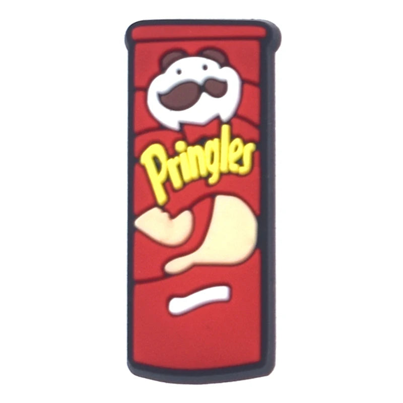 1PCS Cartoon Snack Shoe Charm – PVC Food & Drink Button for Slippers, Bags, and DIY Decor