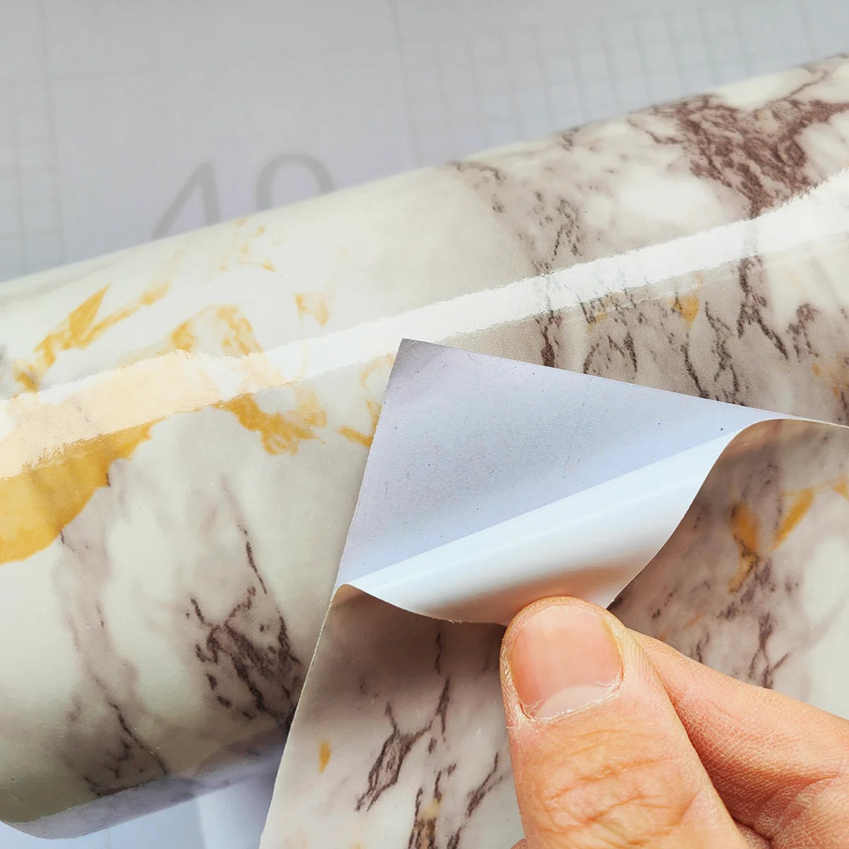 PVC Thickened Waterproof And Oil-proof Marble Wallpaper Self-adhesive Sticker Bathroom Cabinet Cooktop Desktop Decorative Film