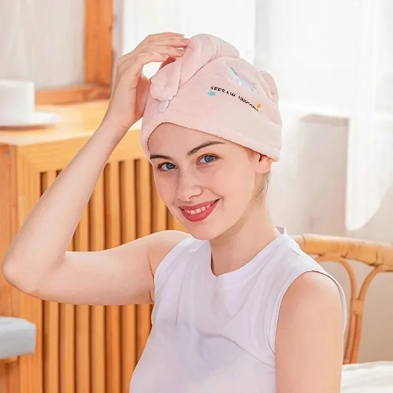 Absorbent Women Head Towel Dry Hair Hat