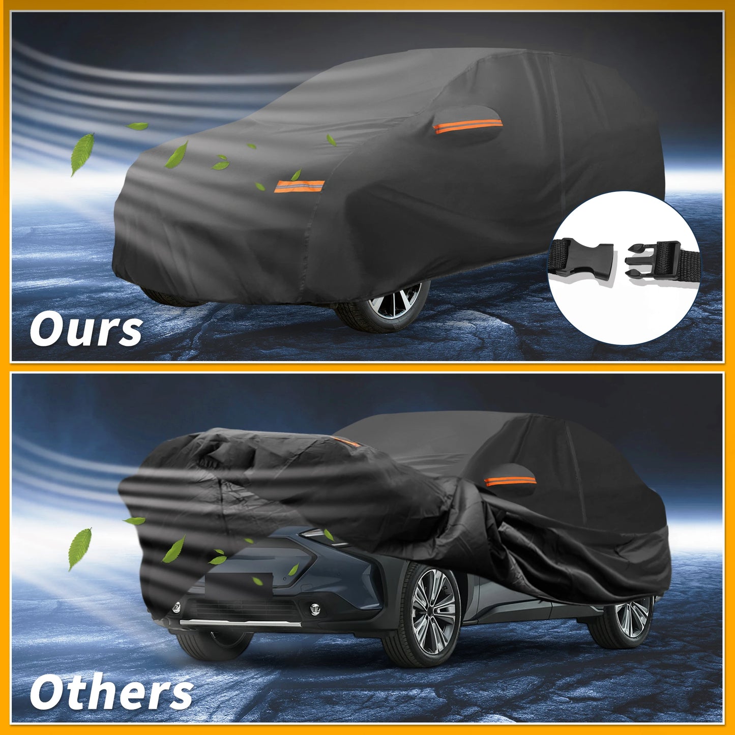 Uxcell Car Cover All Weather for Subaru Solterra Black 190T-Pu with Left Zipper