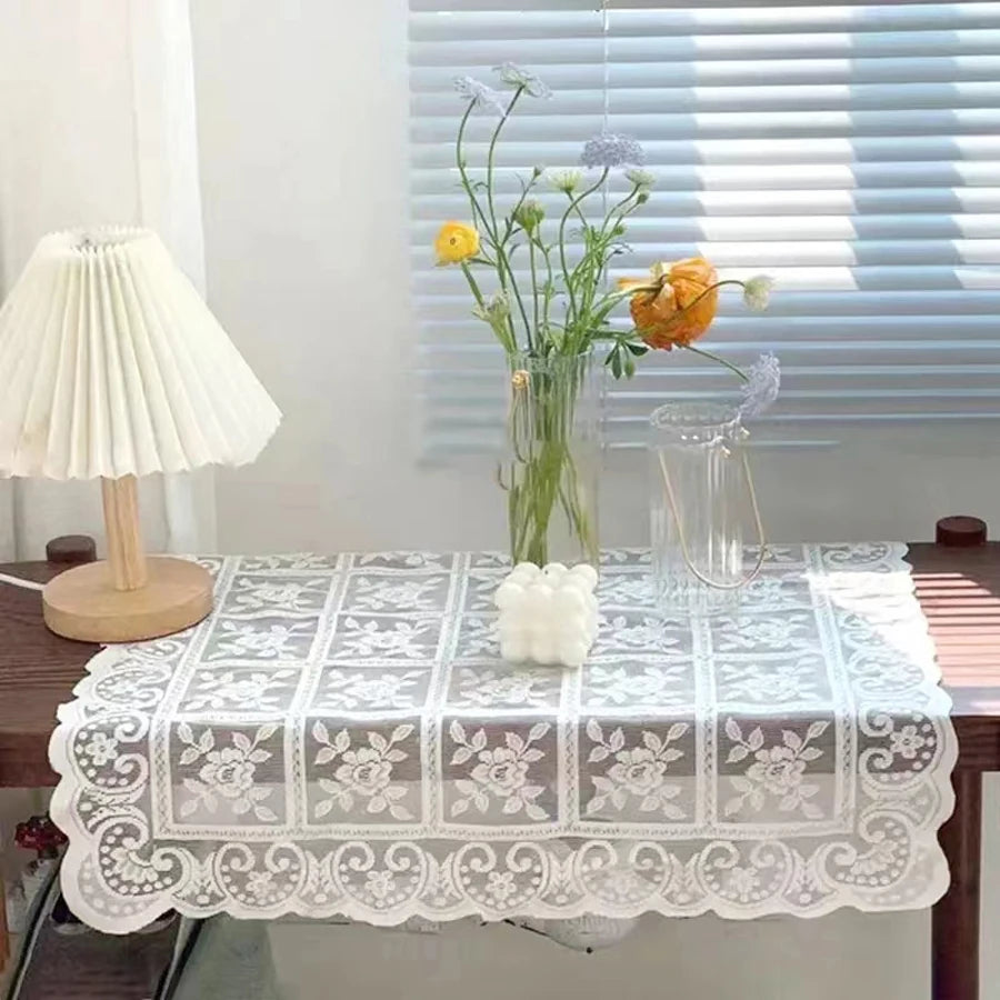100% Polyester Embroidered Lace Table Cloth