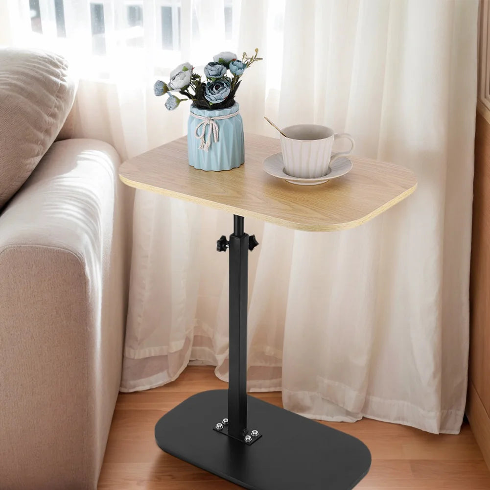 C Shaped Side Table Portable Corner Table 360°Swivel & Flip Top C Shaped End Table for Couch Laptop Stand Coffee Drink Table