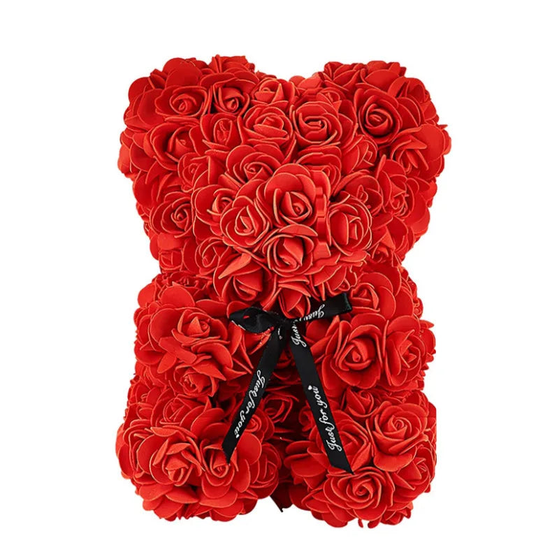 Flower Eternal Rose Teddy Bear for Mom Mother's Day Birthday Valentine's Day Anniversary Gifts & Decorations