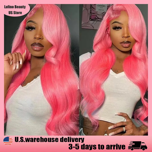 Lafino Pink Human Hair Wig Body Wave 13x6 Hd Lace Frontal Wig Loose Body Wave 13x4 Lace Front Wig Human Hair Colored Human Hair