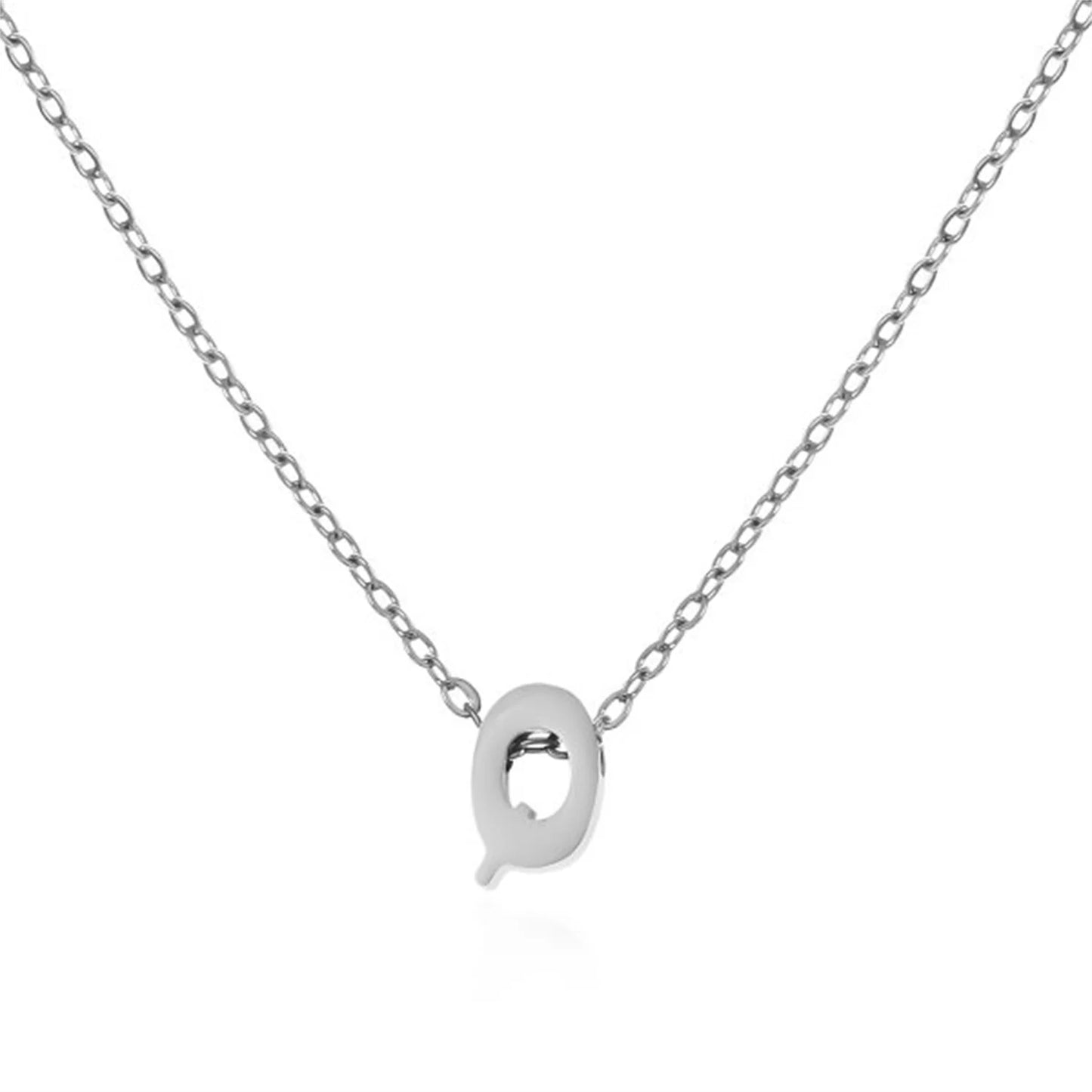 Silver Color Tiny A-Z Initial Letter Necklace for Women Stainless Steel 26 Alphabet Name Pendant Necklaces Jewelry Birthday Gift