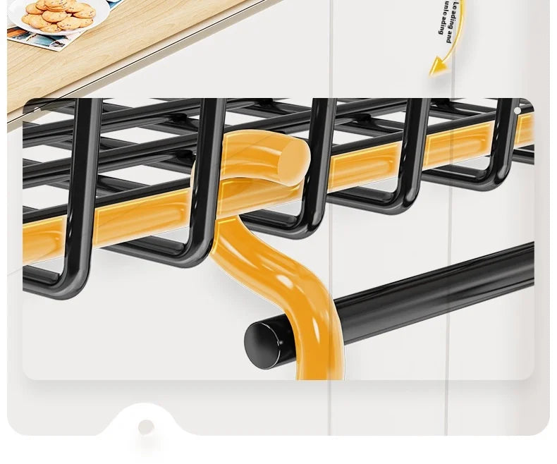 33*29cm deteachable fruit vegetable kitchen storage organisation racks holders double-layer trays wood hand SS home display