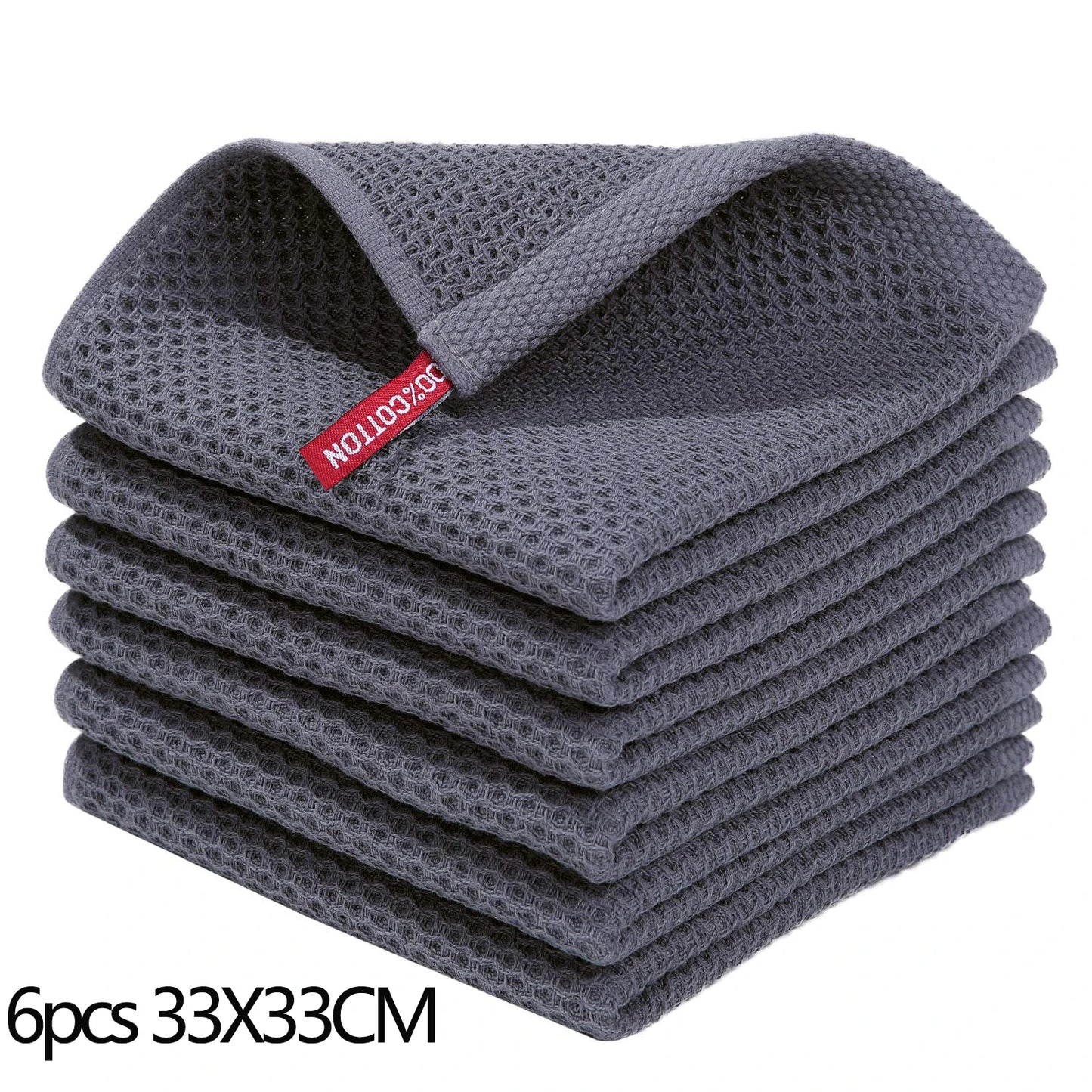 Olanly Kitchen Towel 100% Cotton Dishcloth Waffle Weave Kitchen Cloth Super Absorbent Quick Drying Wash Cloth Home Cleaing Towel
