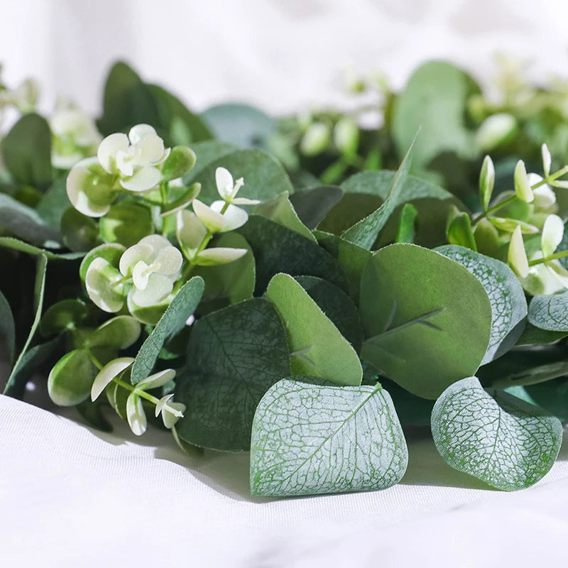 Eucalyptus Wreath Flowers Gifts DIY Christmas Creative Artificial Garland Hanging Pendants Wedding Decoration Home Party Decor