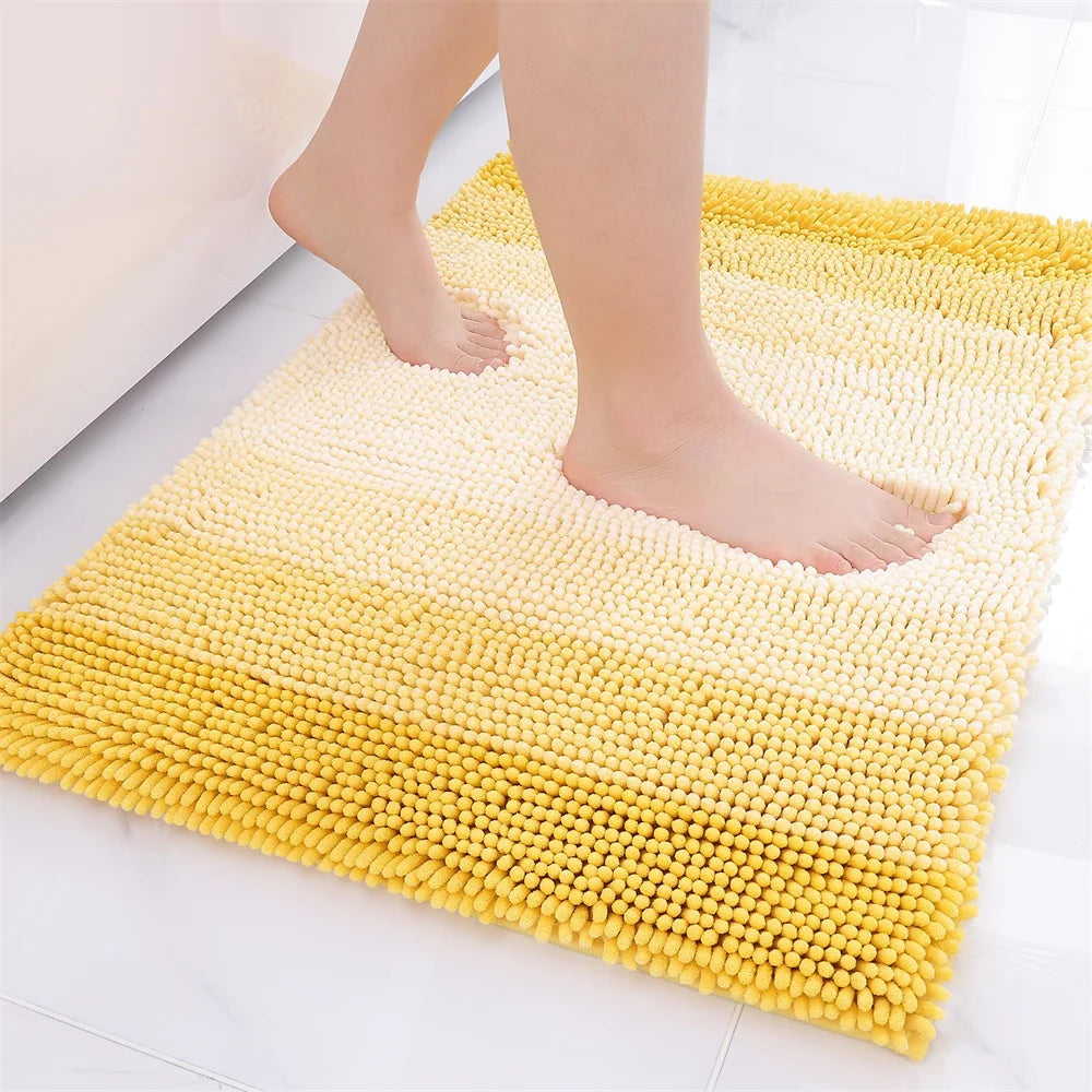 Olanly Super Absorbent Bathroom Rug Luxury Chenille Bath Mat Plush Non-slip Shower Mat Bathroom Carpet Welcome Deal Floor Mats