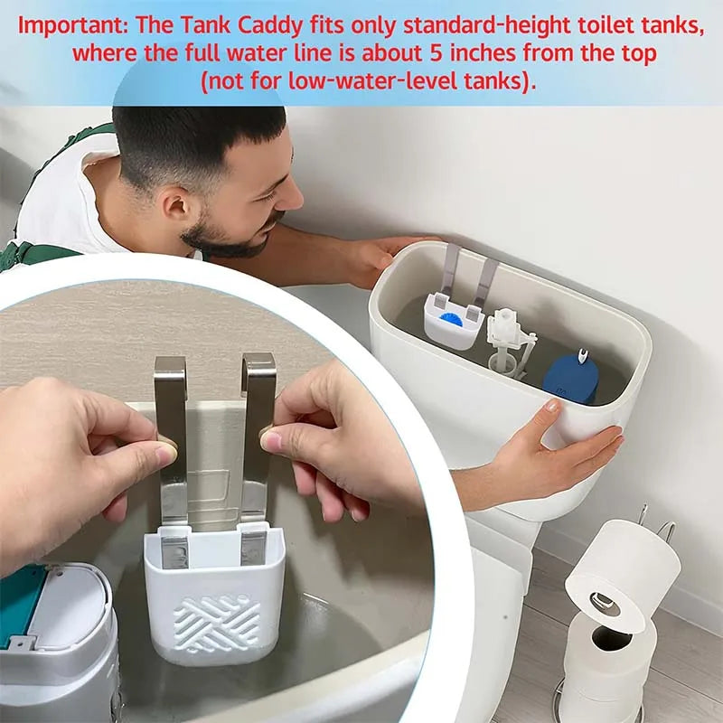 Toilet Tank Cleaning Tablet Holder Hanging Toilet Bowl Cleaner Buffer Box Toilet Tank Bleach Tablet Bracket Bathroom Organizer
