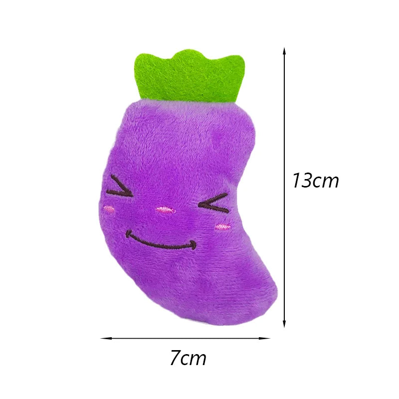 Plush Fruit-Shaped Dog Toy – Squeaky Chew Toy for Small & Medium Dogs, Teeth-Cleaning Pet Toy for Puppies and Cats