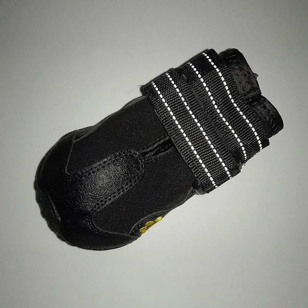 Dog Socks & Boots – 4pcs Reflective Waterproof Anti-Slip Shoes for Medium and Large Dogs, Warm for Snow & Rain