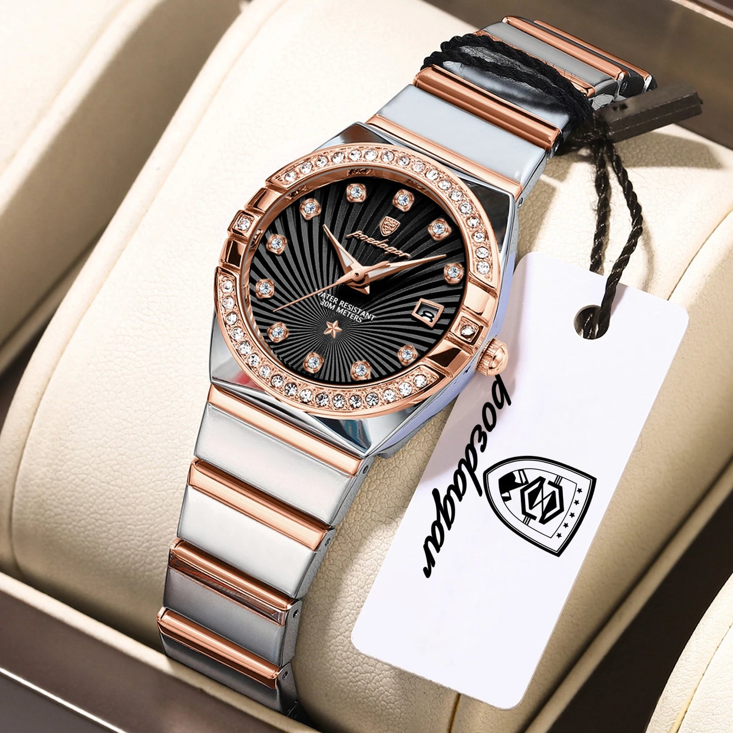 POEDAGAR Top Exquisite Woman Watch Waterproof Luminous Date Stainless Steel Watches For Ladies Elegant Quartz Women's Wristwatch