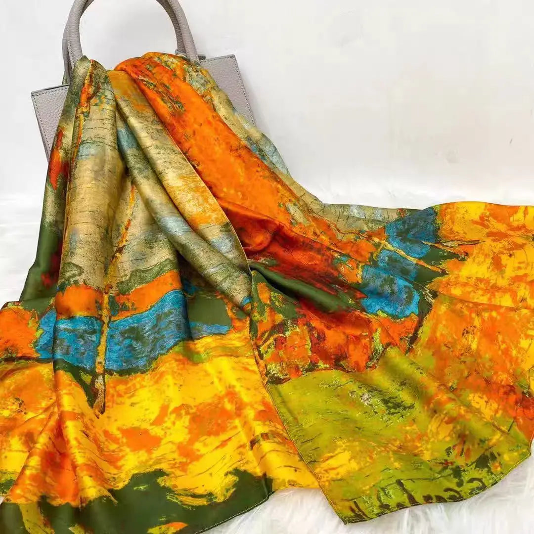 Tensili Brocade Satin Scarf Printed Silk Shawls