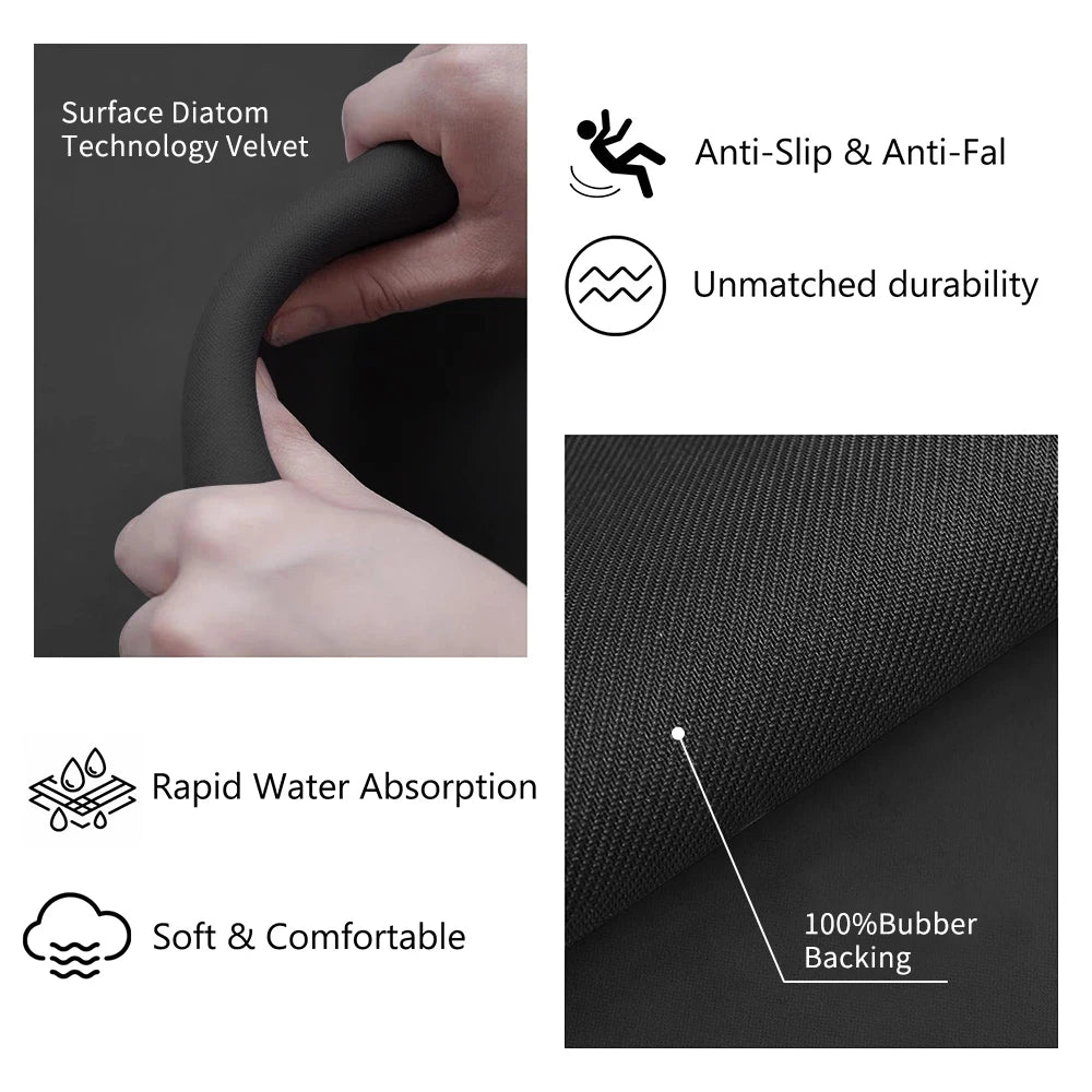 Super Absorbent Mat Line Dish Drying Mat Heat Resistant Coffee Mat Non-Slip Diatomaceous Kitchen Mat