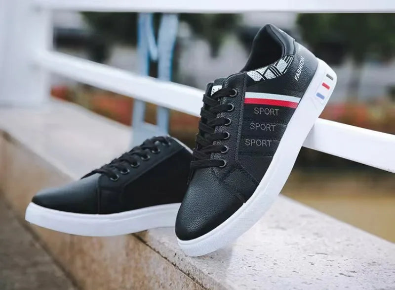 Men's White Casual Trainer Shoes, Outdoor Sport Shoes