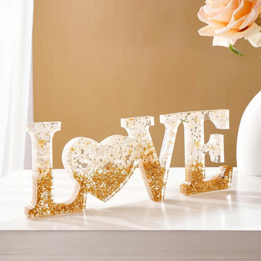 1pc, 7.7*3/7.9*.3 inch resin material creative LOVE letter ornaments, modern creative design decorative crafts