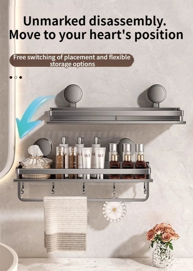 Suction cup storage rack, bathroom, non perforated artifact, toilet, washbasin, bathroom, wall mounted storage