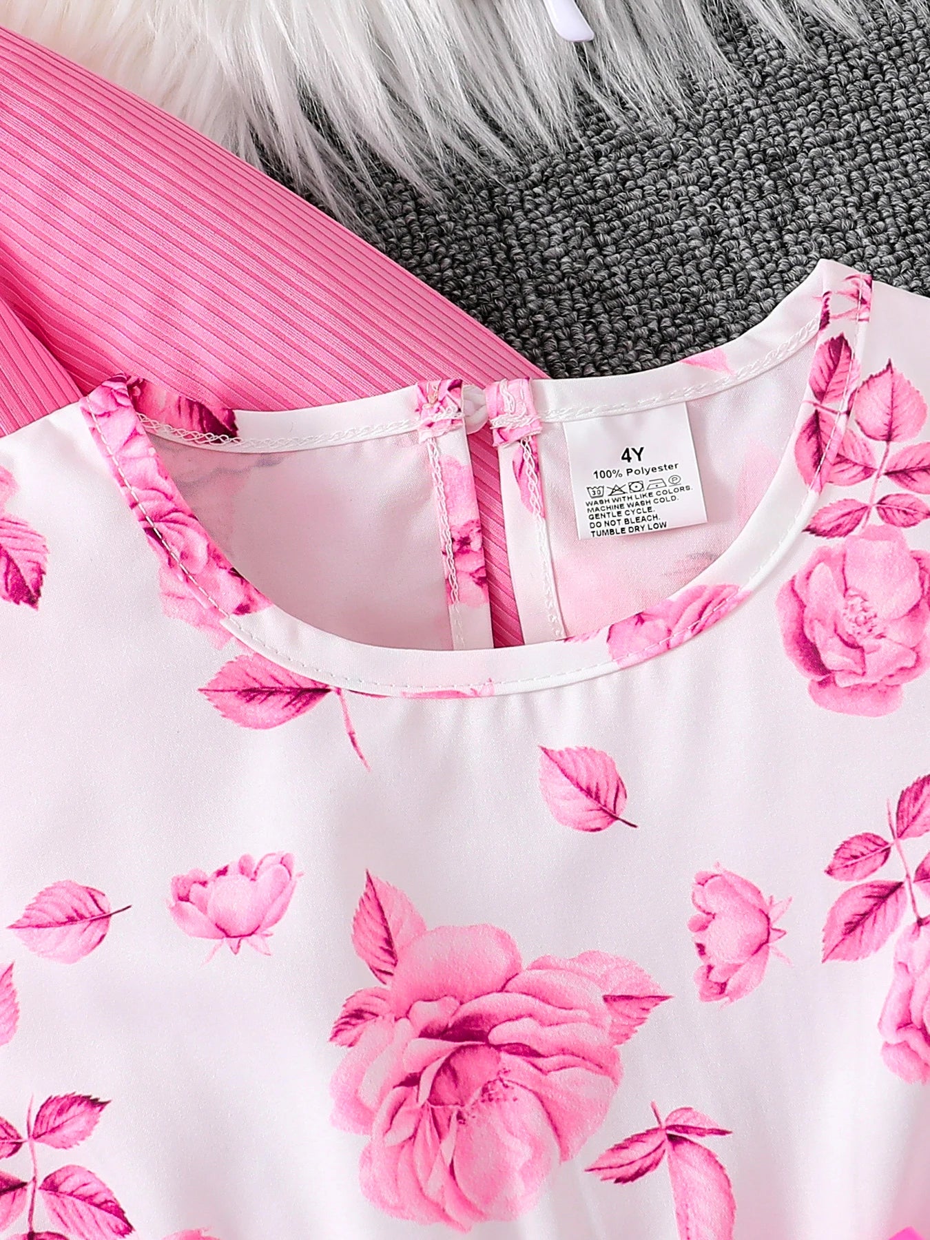 Pink Print Dress Set