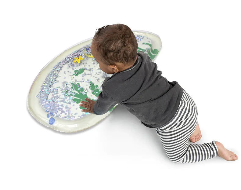 Water-Filled Crawling Mat with Snap-On Feature Instant Response Pad for Babies Developmental Play Mat with Sound Effect