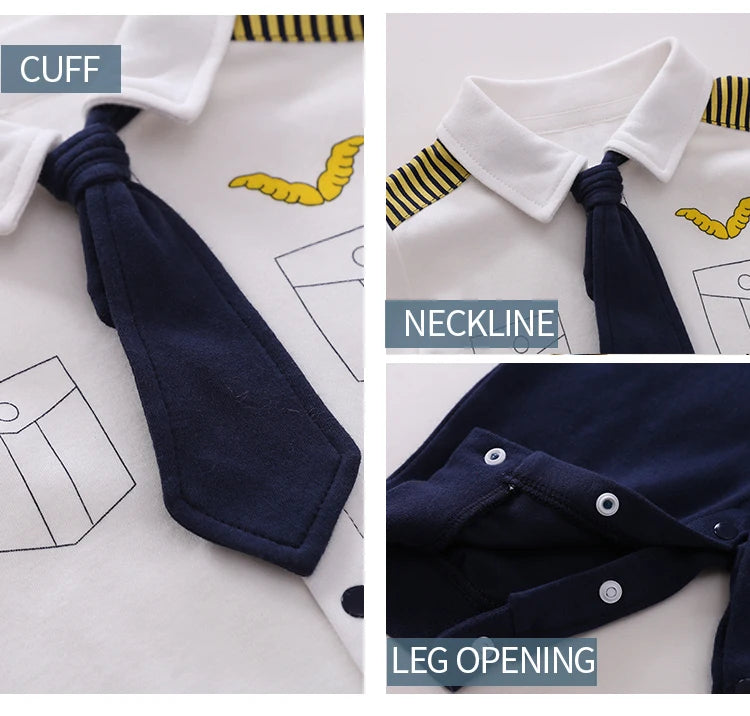 Newborn Clothes Handsome Airplane Long Dress Cotton Soft 0-18 Boys And Girls Spring andAutumn Long Sleeved Baby Jumpsuit