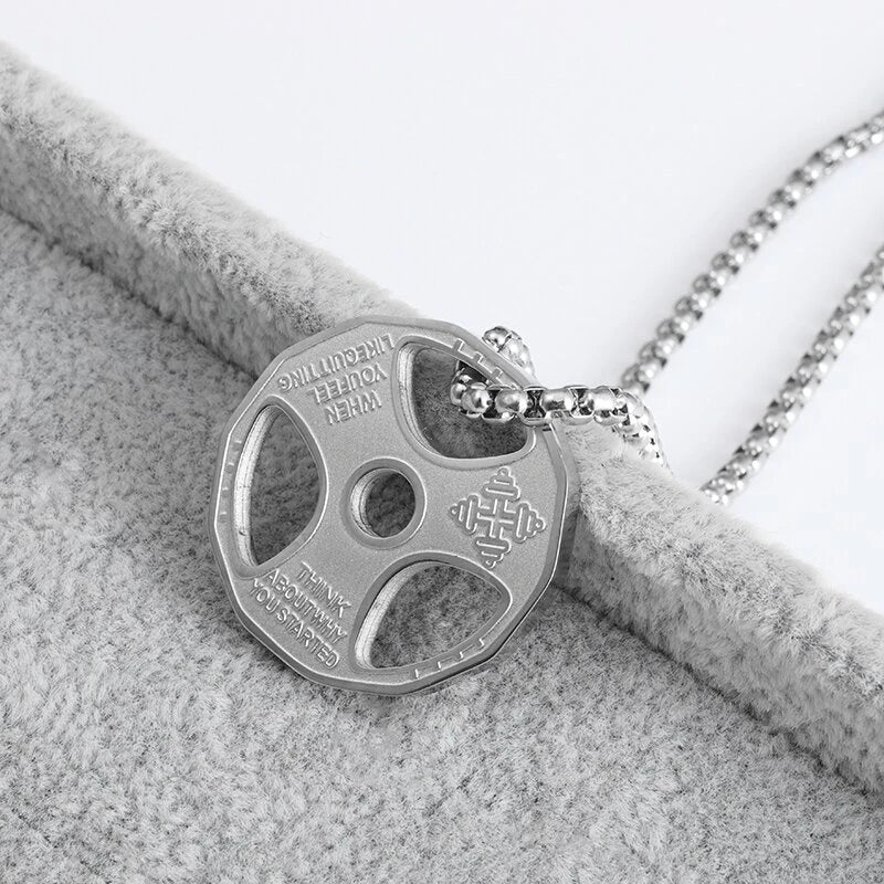 Titanium Steel Dumbbell Necklace