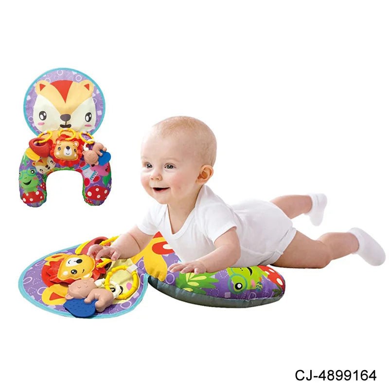 Montessori High Contrast Sensory Toys Baby Pillow Tummy Time Toy Newborn Head-up Training Pillow Teether Rattles 0 -6- 12 Months