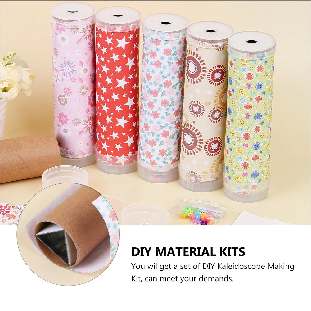 5 Sets Kids Diy Materials Handmade Kaleidoscope Kits Children Toys Educational Tools Craft Supplies Quality Learning