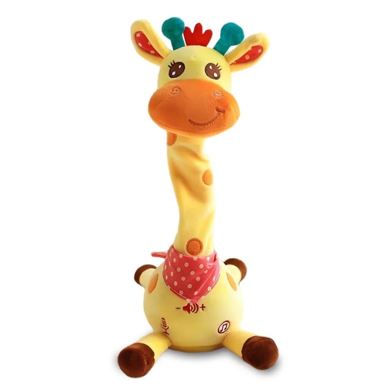 Cute Dancing Talking Giraffe Toy Repeating What You Say with 10 Songs Adjustable Volume Swaying Dancing Giraffe Musical Glowing