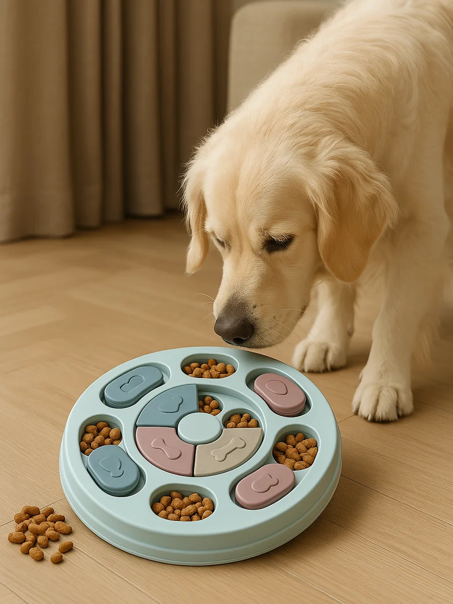 Interactive Pet Toy & Slow Feeder Bowl – Brain Training Feeding Plate for Cats & Dogs