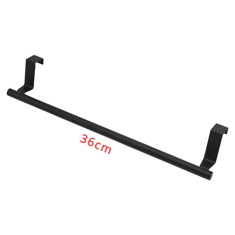 Towel Rod Steel Metal Wire Over Cabinet Towel Rack Storage Organiser Bathroom Door Hanging Towel Rack Punch-free Rag Hanger