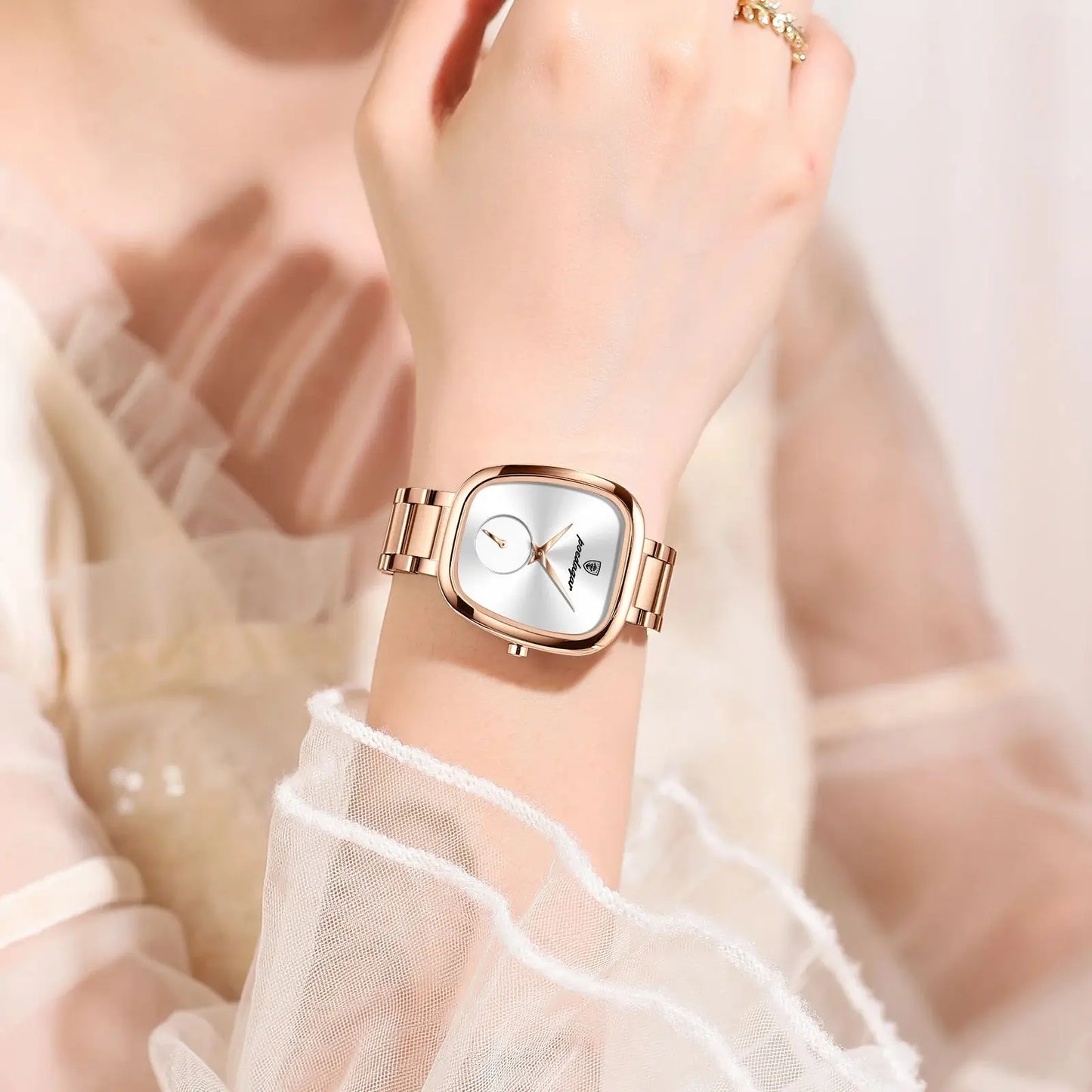 POEDAGAR Fashion Watch For Woman Waterproof Stainless Steel Quartz Couple Watches High Quality Ladies Wristwatch Girlfriend Gift