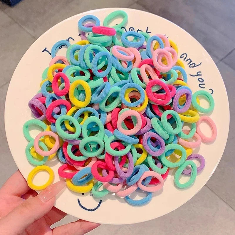 200Pc Colorful Nylon Elastic Hair Bands