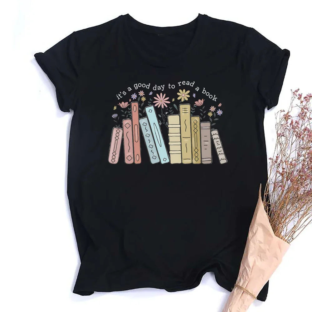 It's A Good Day To Read A Book Shirt Book Lover Shirts Teacher Gift Floral Books Tee Reading Teacher's T-Shirt Librarian Tshirt
