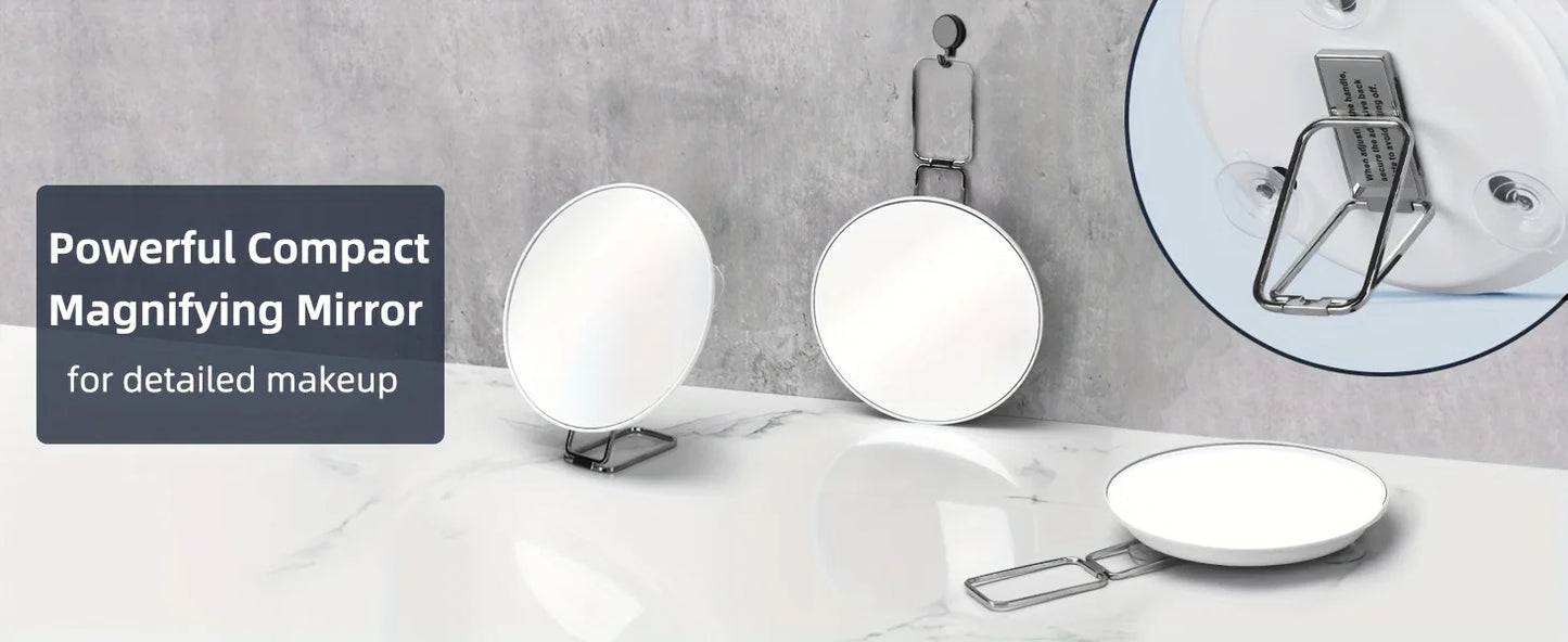6" Round Make Up Mirror magnifying 10x 20x 30x Times With Suction Cups For Bathroom Mirror With 360 Stand