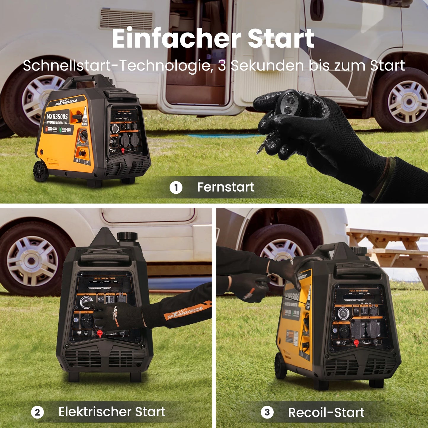 3KW LPG/Gasoline Electric Generator Inverter Camping Generators LPG/Gasoline Inverter Generators 3500W 4 Stroke Electric