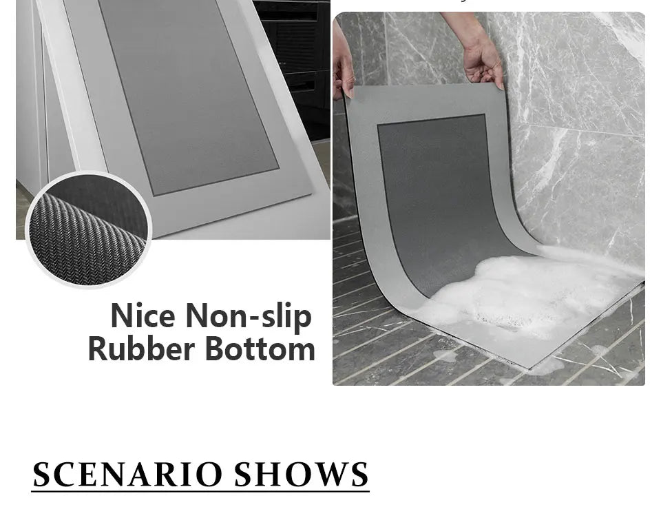 Kitchen Rug Super Absorbent Kitchen Mat for Floor Non-slip Rugs Bathroom Mat Washable Kitchen Carpet