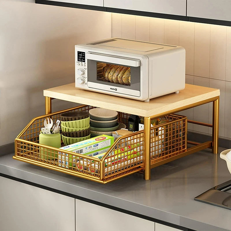 Kitchen Countertop Organiser – Multi-Use Storage Shelf for Microwave, Coffee Machine &amp; More
