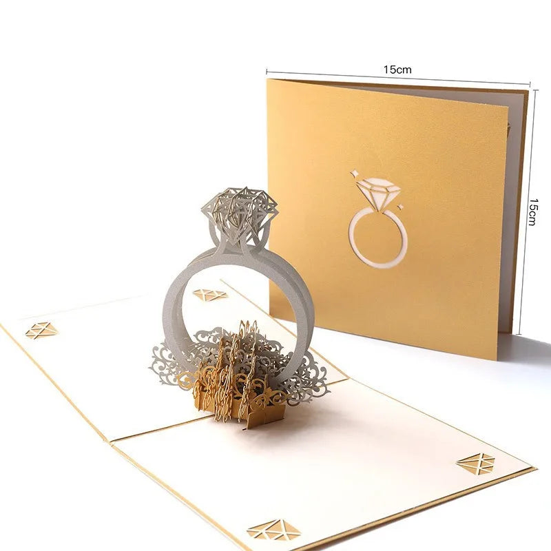 Love Postcard 3D Pop UP Greeting Cards Wedding Birthday Anniversary for Couples Wife Husband Handmade Valentines Day Gift