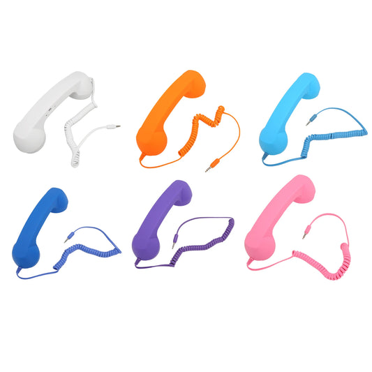Retro Telephone Handset 3.5mm, Stylish Mini Phone Call Receiver Microphone Speaker for Mobile Phones