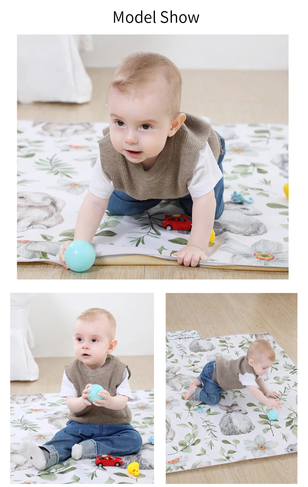 INSULAR Children's Carpet Baby Play Mat Nursery Climbing Pad Foldable Anti-slip Waterproof Durable Portable Educational Activity