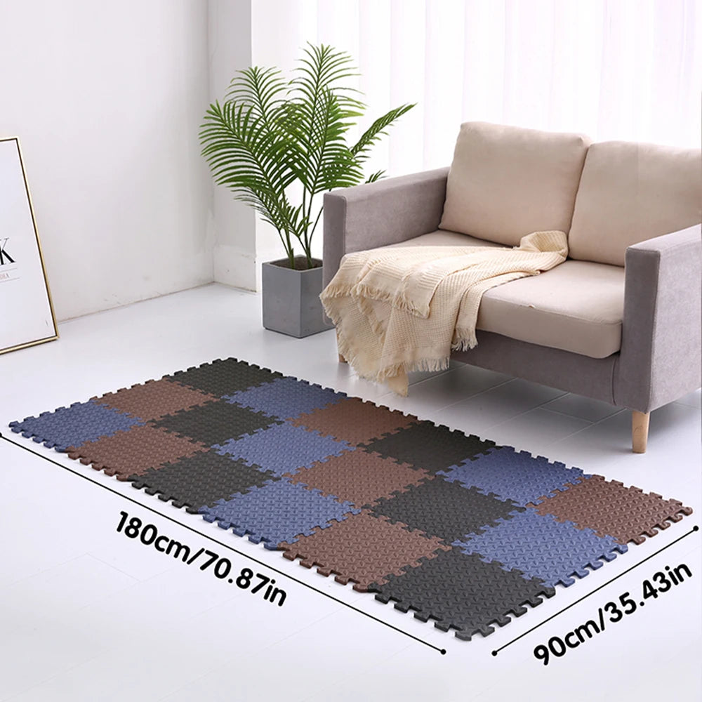 Non-Toxic Play Mat 0.4 Inch/18pcs Thick Square Puzzle Mat for Children Room Activities,30*30cm EVA Foam Play Mat with PVC Bag