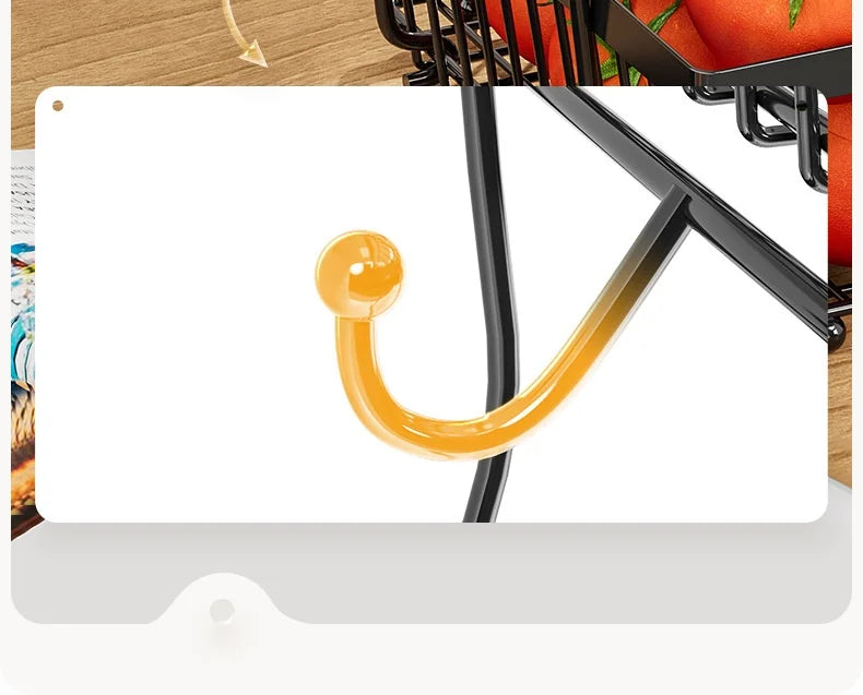 33*29cm deteachable fruit vegetable kitchen storage organisation racks holders double-layer trays wood hand SS home display