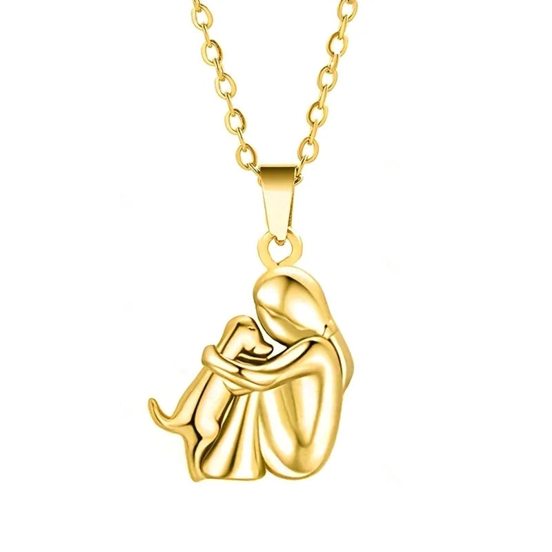 Women and Dog Shaped Necklace