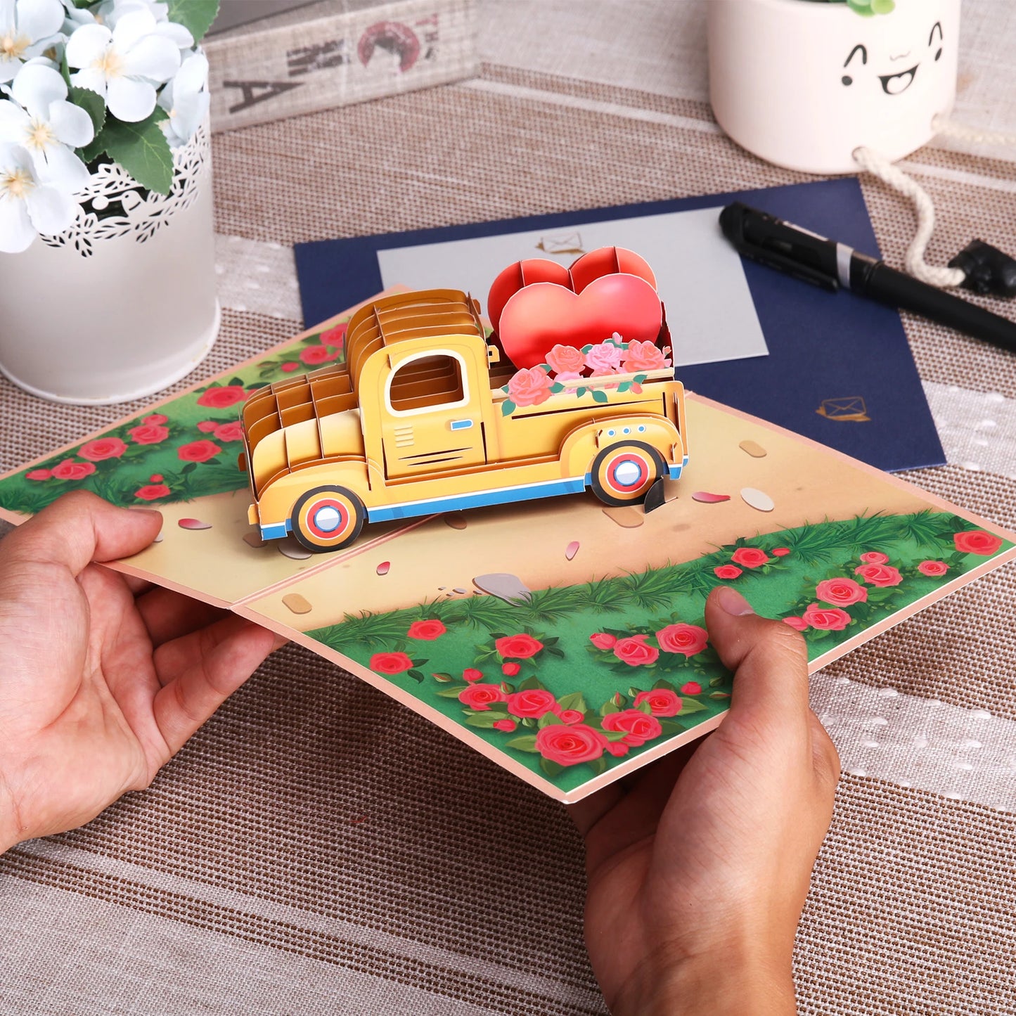 3D Love Pop Up Card for Valentine's Day Wedding Invitations Anniversary Wife Husband