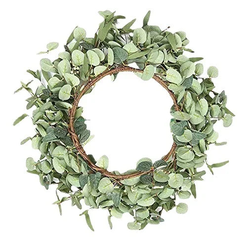 45cm Easter Holiday Garden Decoration Rattan Wreath Simulation Eucalyptus Leaf Rattan Door Head Pendant