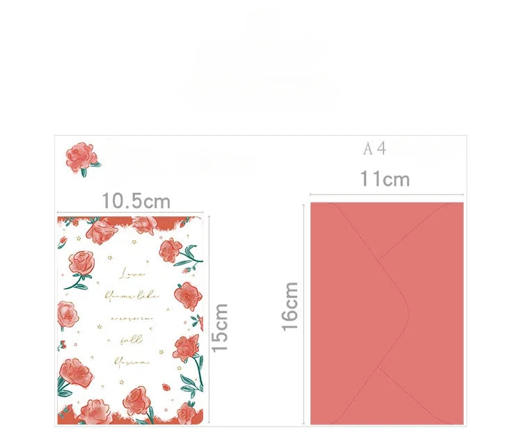 3D pop-up style creative minimalist greeting card original flower blessing card happy birthday party invitation letter gift