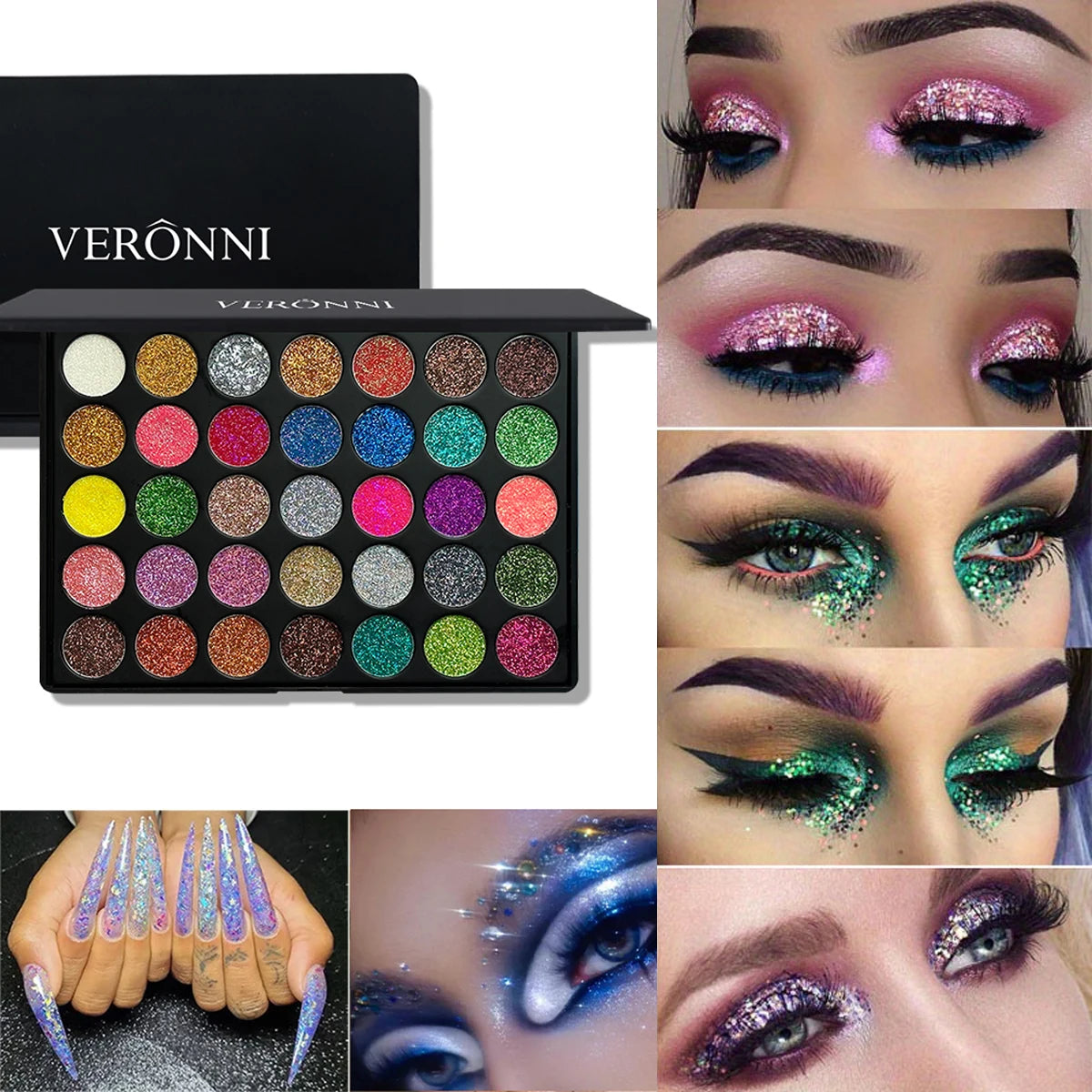 35 Colours Diamond Sequin Eyeshadow Palette