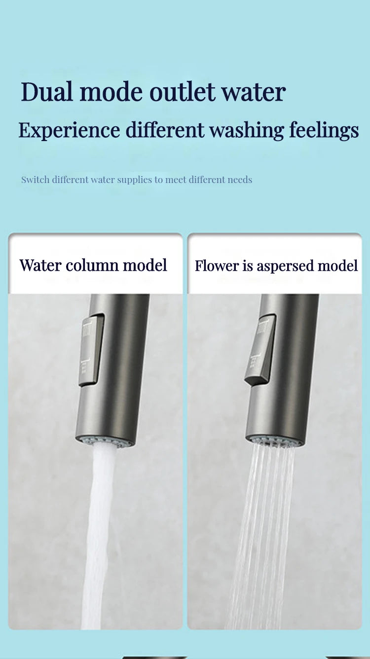 GEGVE Removable Kitchen Sink Faucet Spring Faucets Pull Out Spout Mixer Tap Hot Cold Water with Pull Down Tap Sprayer Cooking